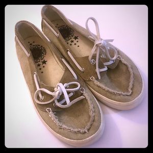 Tan Beige Rock & Candy Sherine Size 7.5 Boat Shoes